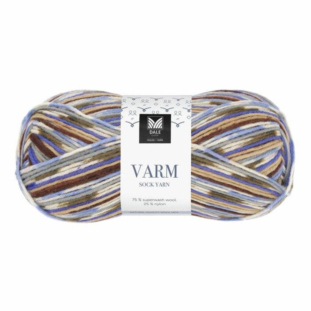 Varm - Beige/Brun/Blålilla print