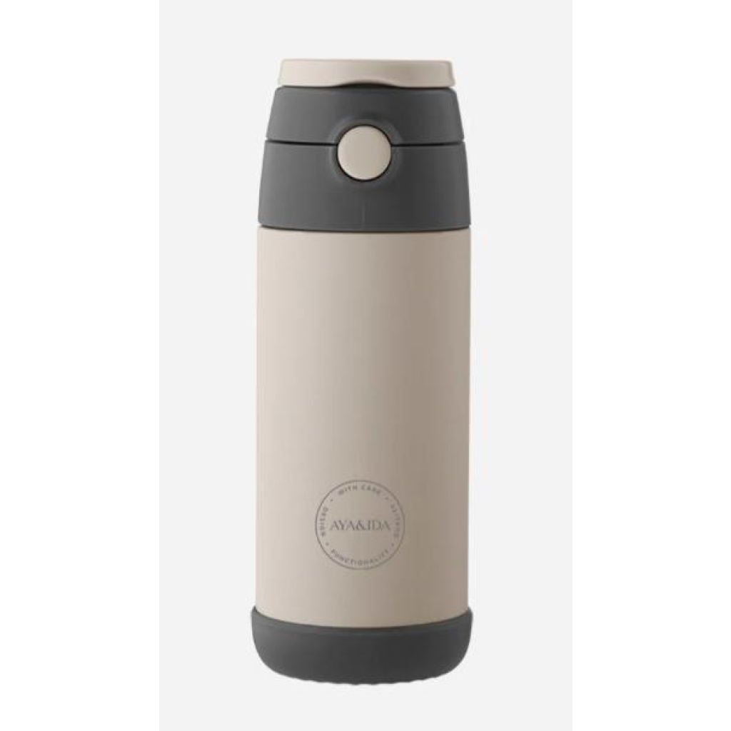 Kids straw bottle 350 ml cream beige