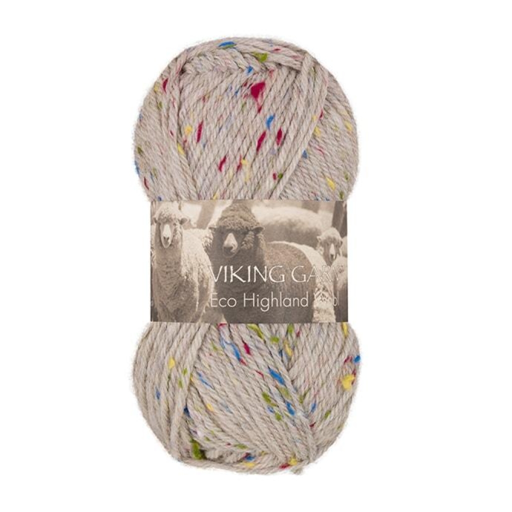 ECO HIGHLAND WOOL Hvit tweed - 275