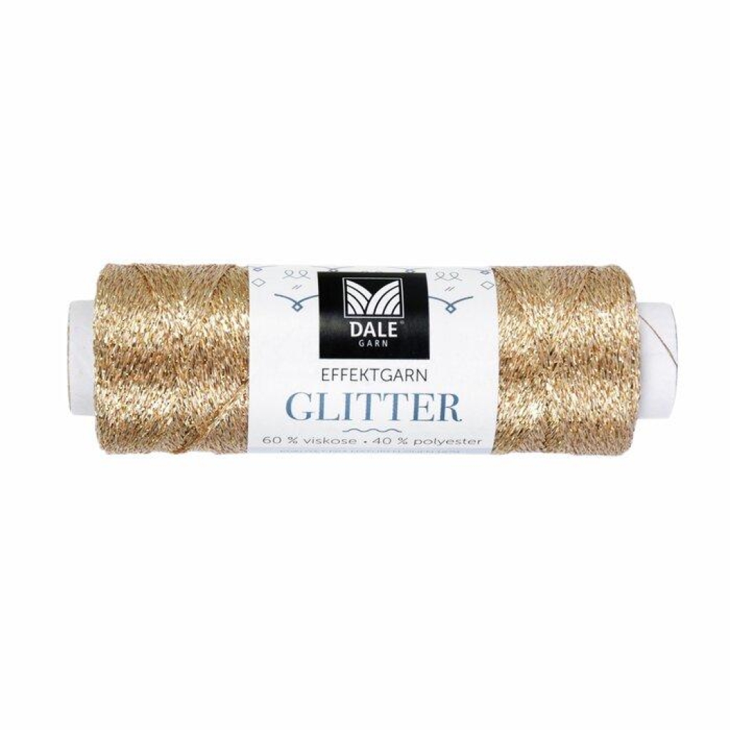 Glitter Effektgarn - Gull