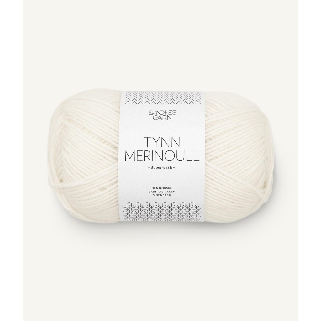 1002 Tynn Merinoull Hvit