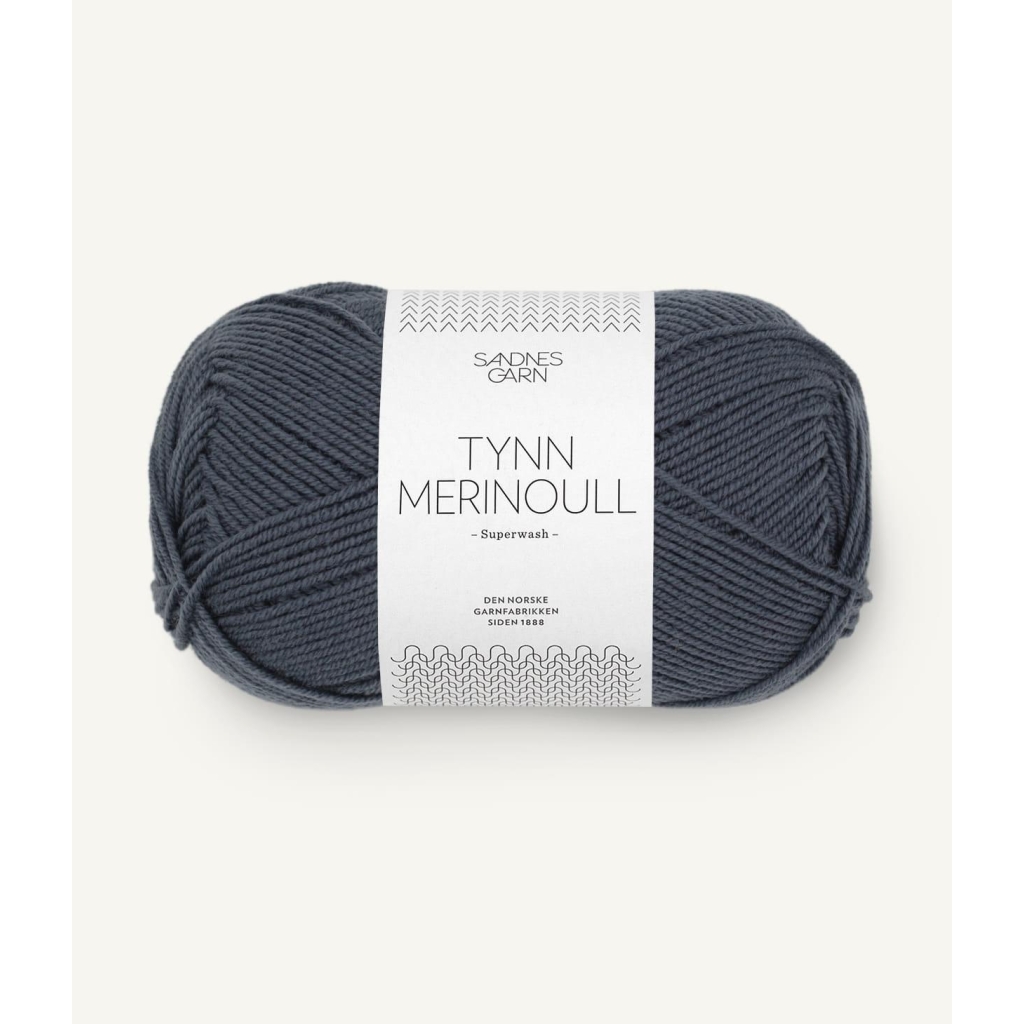 6071 Tynn Merinoull Gråblå
