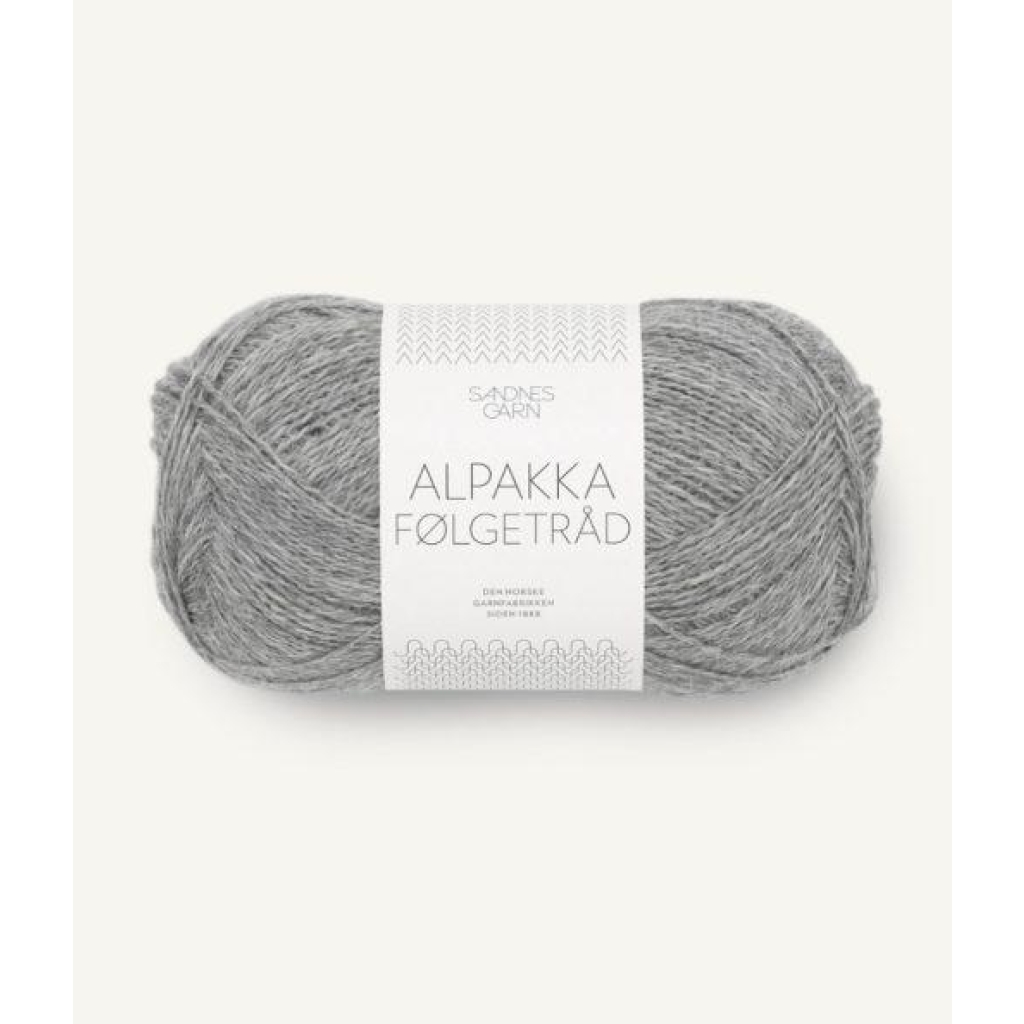 1042 Alpakka Følgetråd Gråmelert