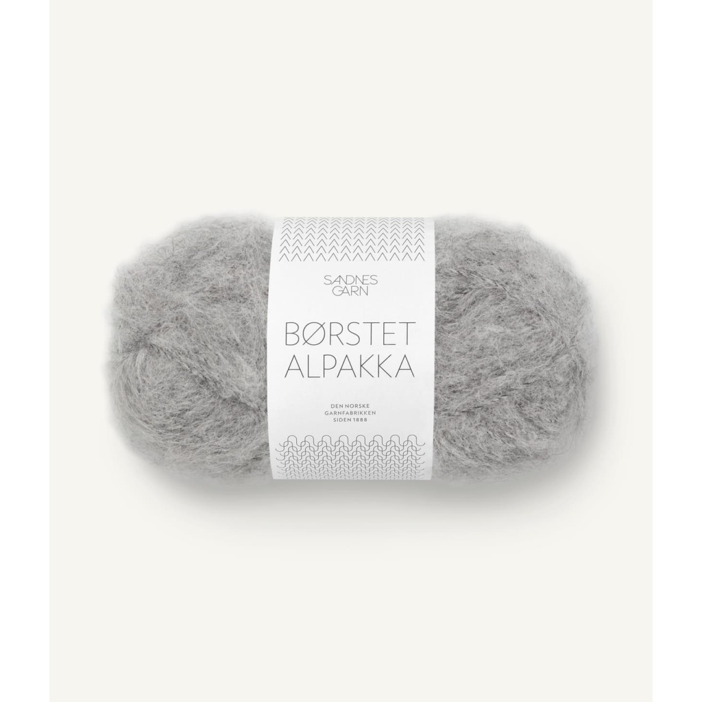 1042 Børstet Alpakka Gråmelert