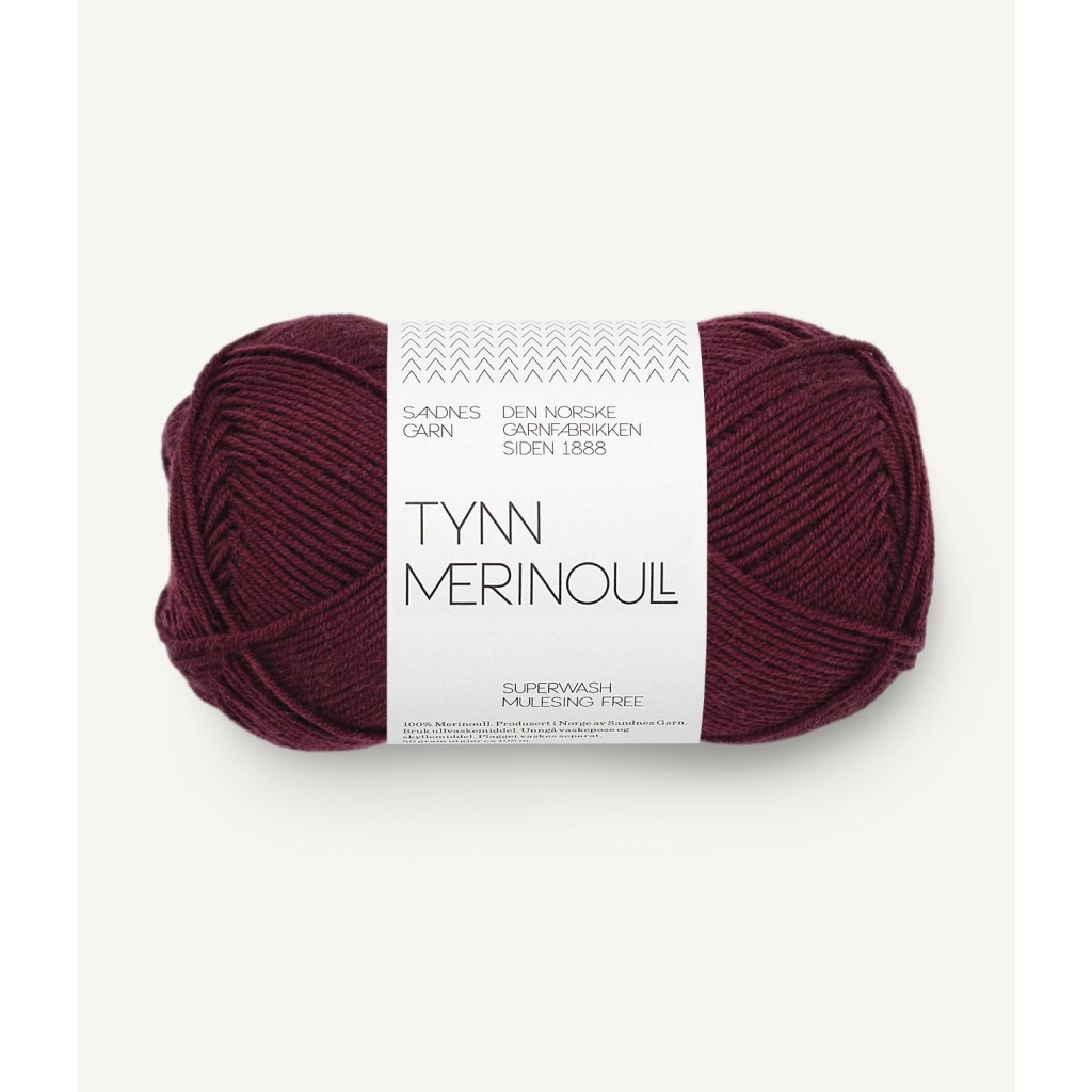 4372 Tynn Merinoull Dyp burgunder Nm 25/2x6