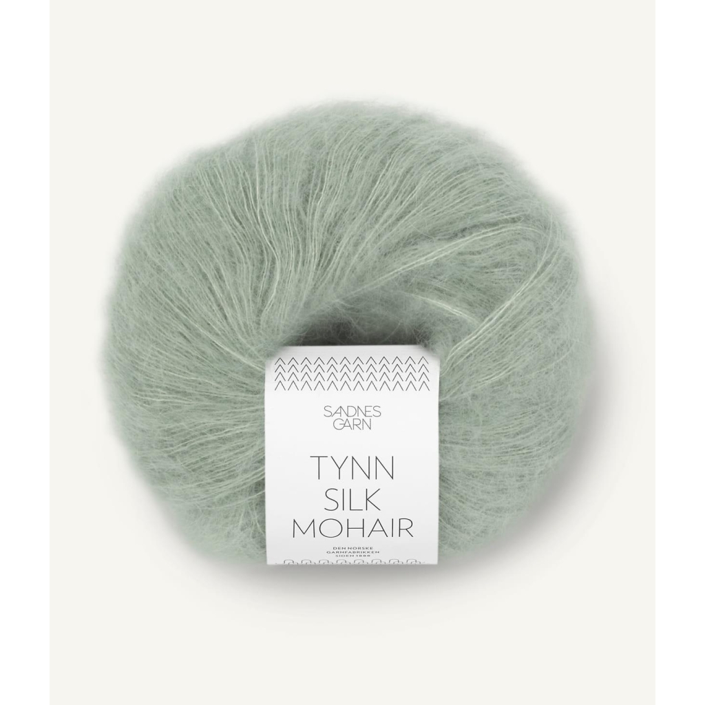 Tynn Silk Mohair Støvet Lys Grønn 8521