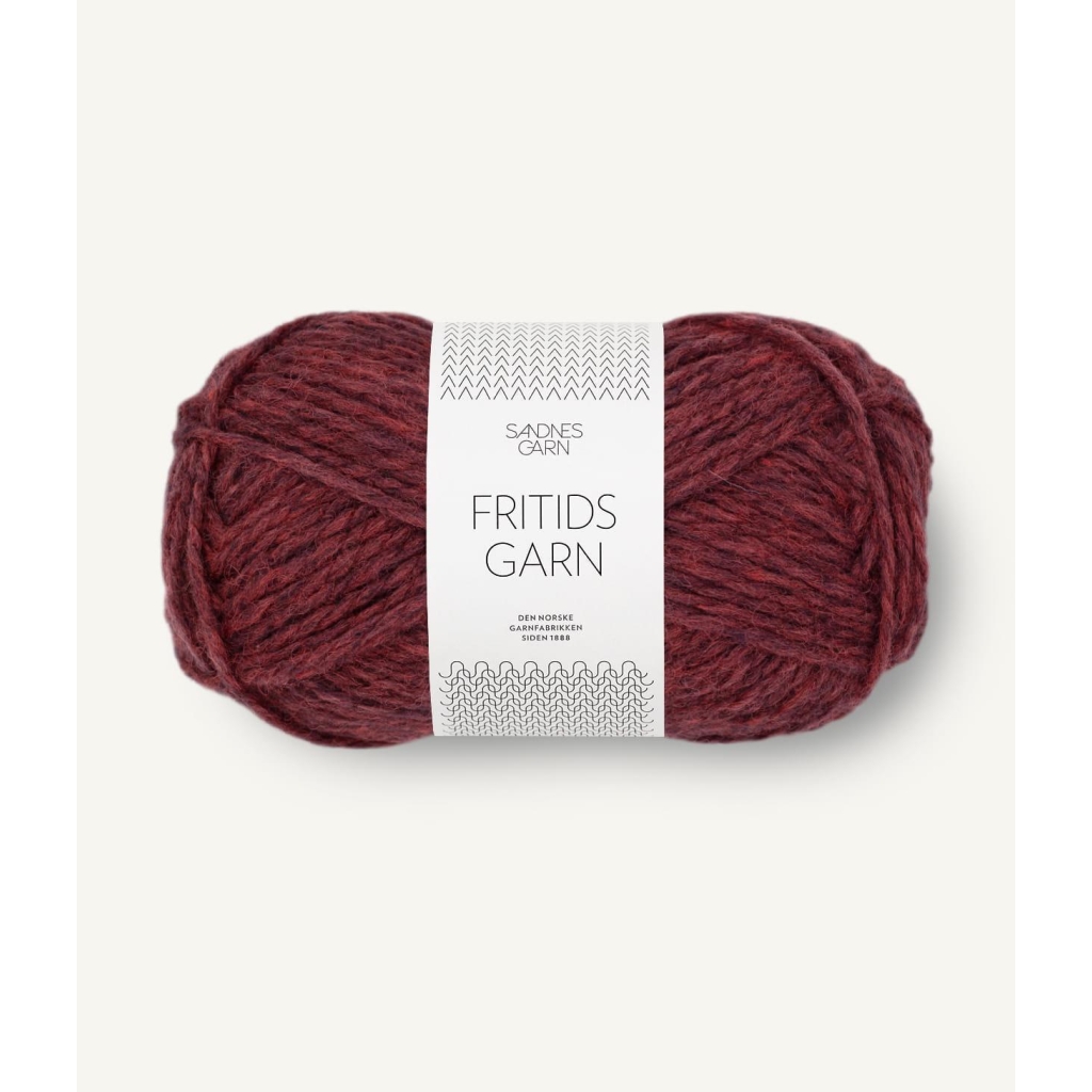 4363 Fritidsgarn Mørk Rødmelert