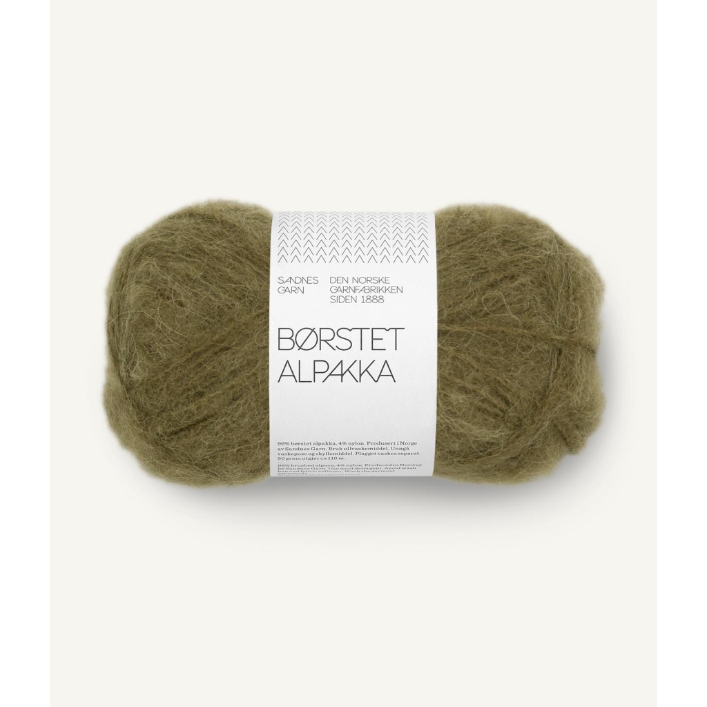 9873 Børstet Alpakka Dark olive  Nm 2,2/1