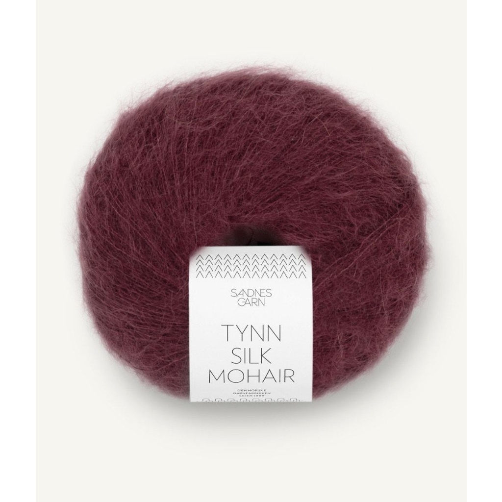 Tynn silk mohair Dyp burgunder 4372