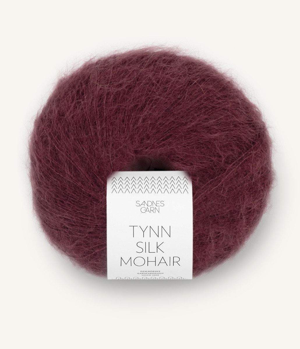 Tynn silk mohair Dyp burgunder 4372