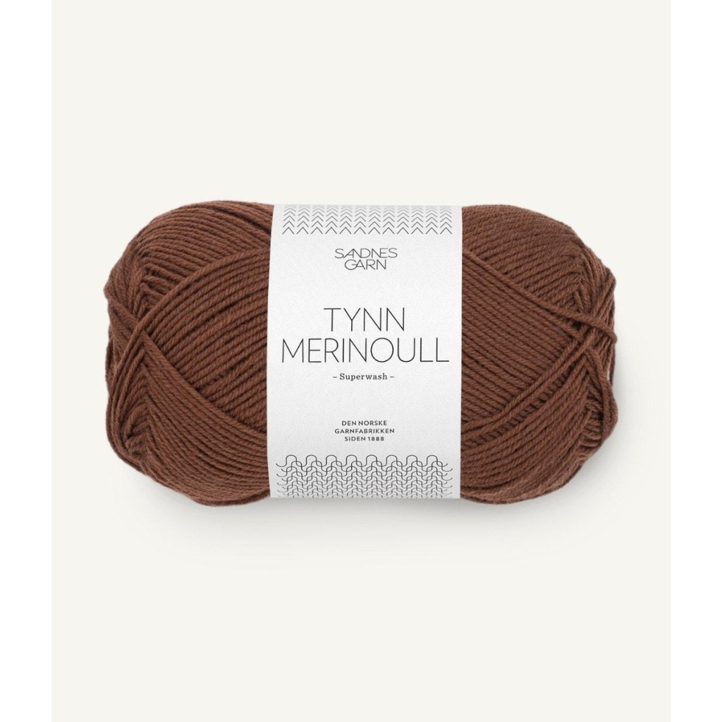 3073 Tynn Merinoull Varm Brun