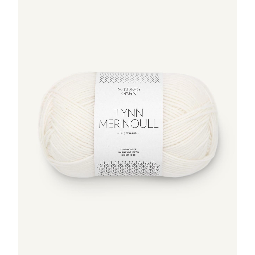 1001 Tynn  Merinoull Hvit