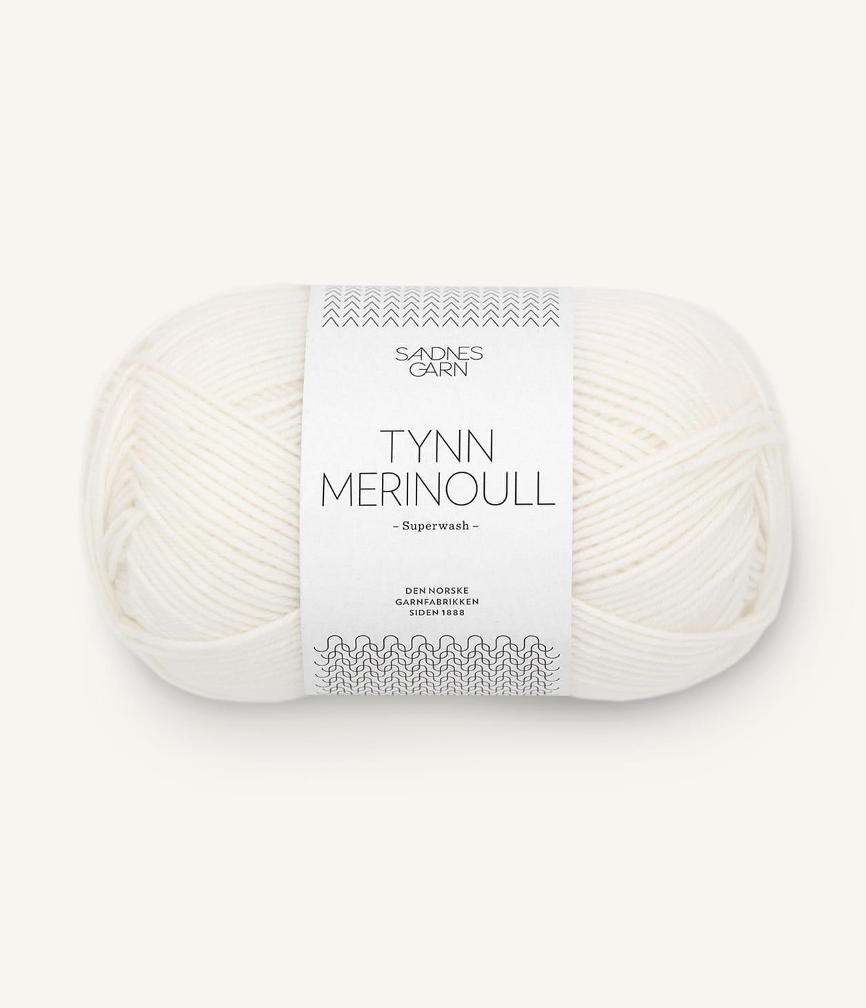 1001 Tynn Merinoull Hvit