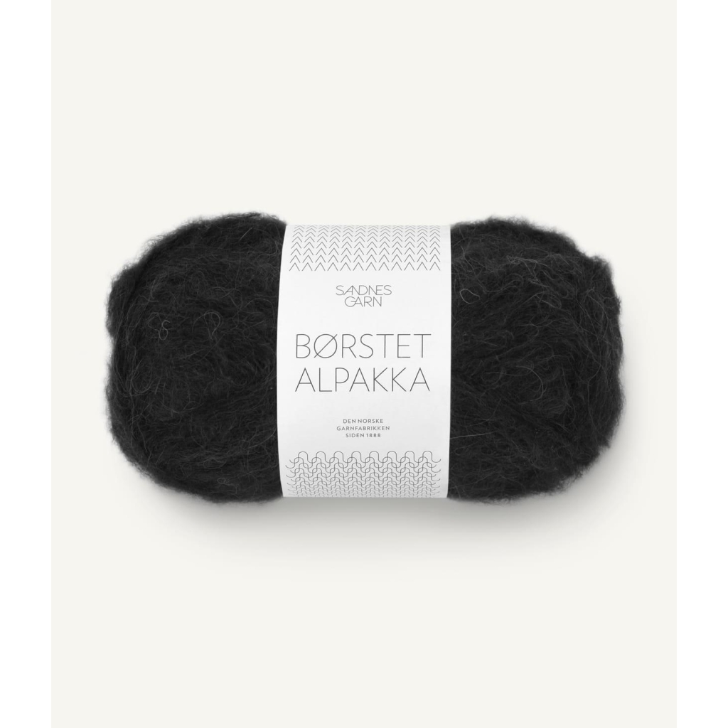 1099 Børstet Alpakka Sort