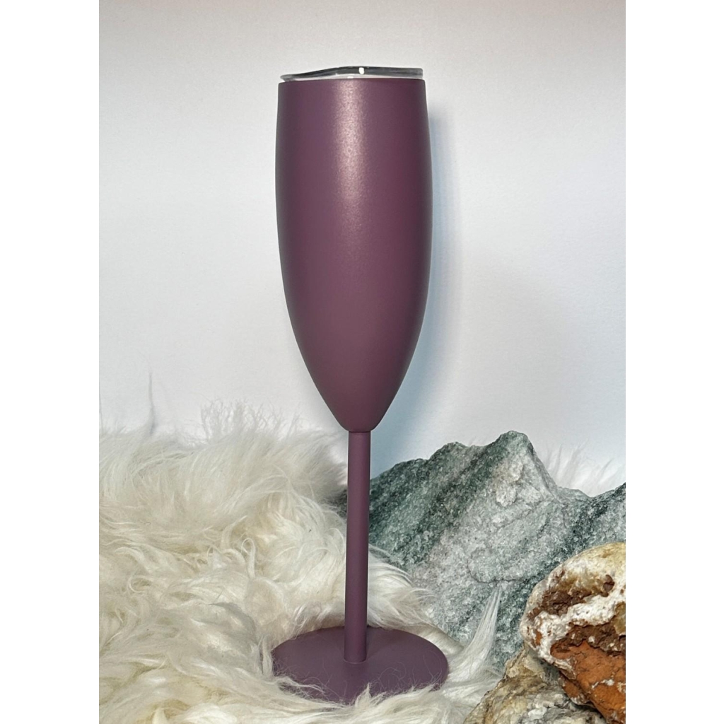 Thermo-champagneglass mørk lilla