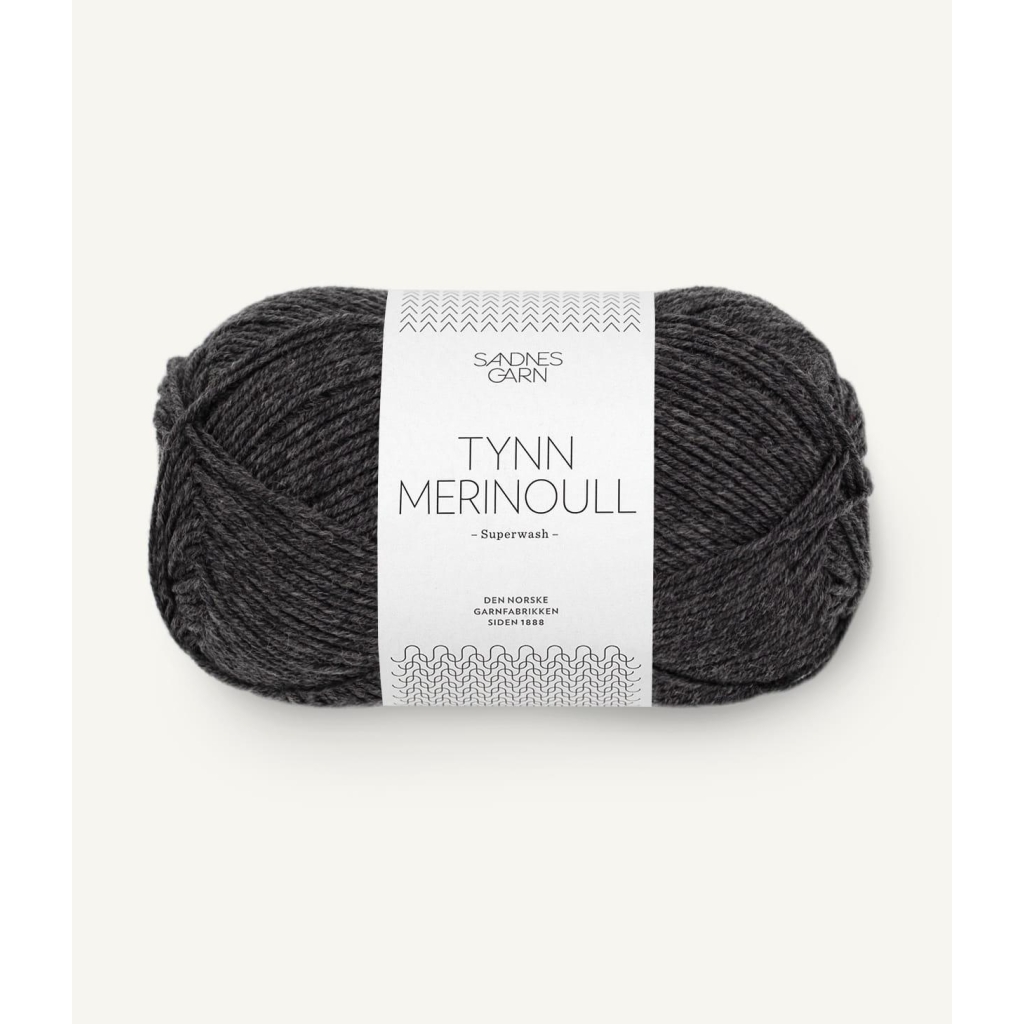 1055 Tynn Merinoull Mørk Gråmelert
