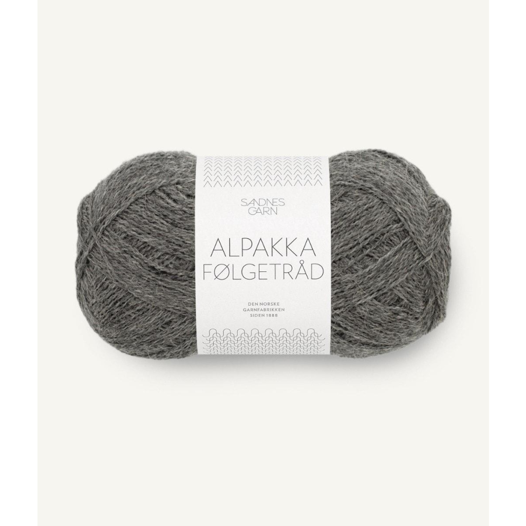 1053 Alpakka Følgetråd Mørk Gråmelert Nm 16/2