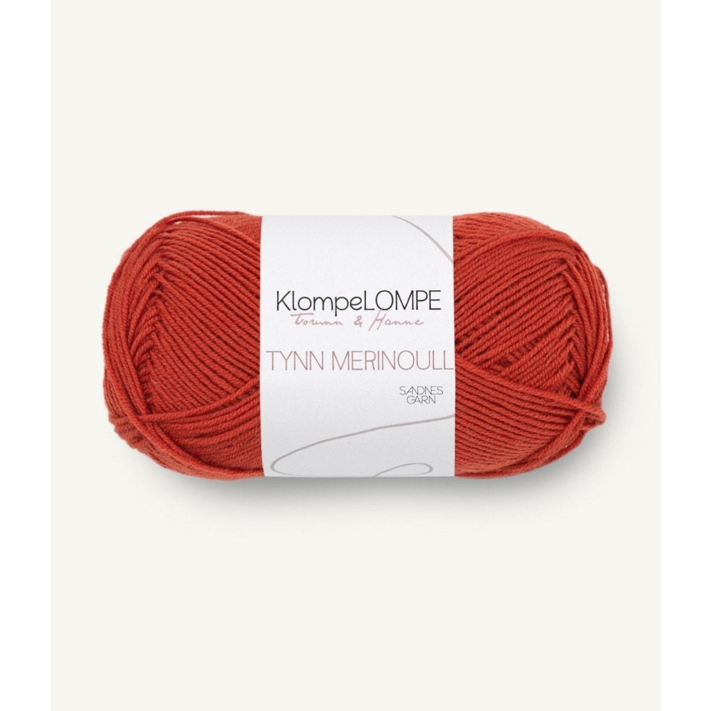 3837 KL Tynn Merinoull Rød Tegl