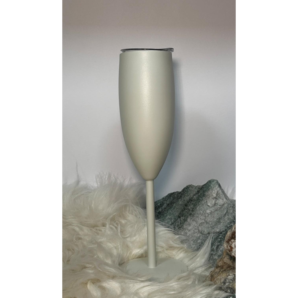 Termo champagneglass hvit
