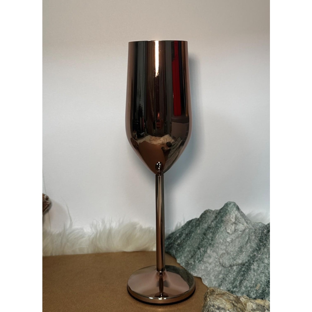 Champagneglass stål rosegull