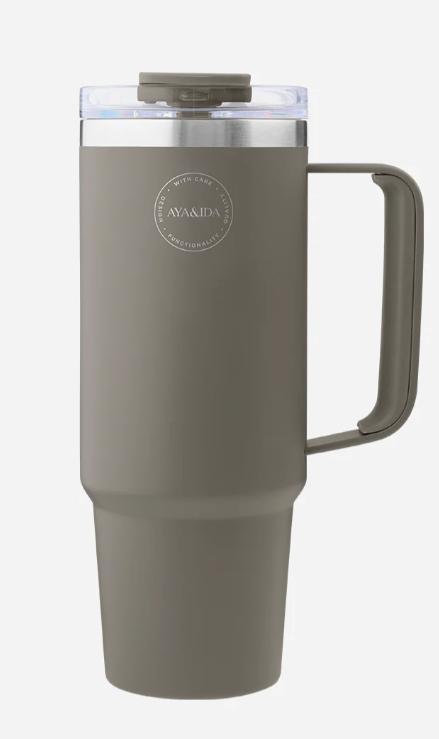 AYA & IDA Termokopp m sugerør 885 ML Driftwood