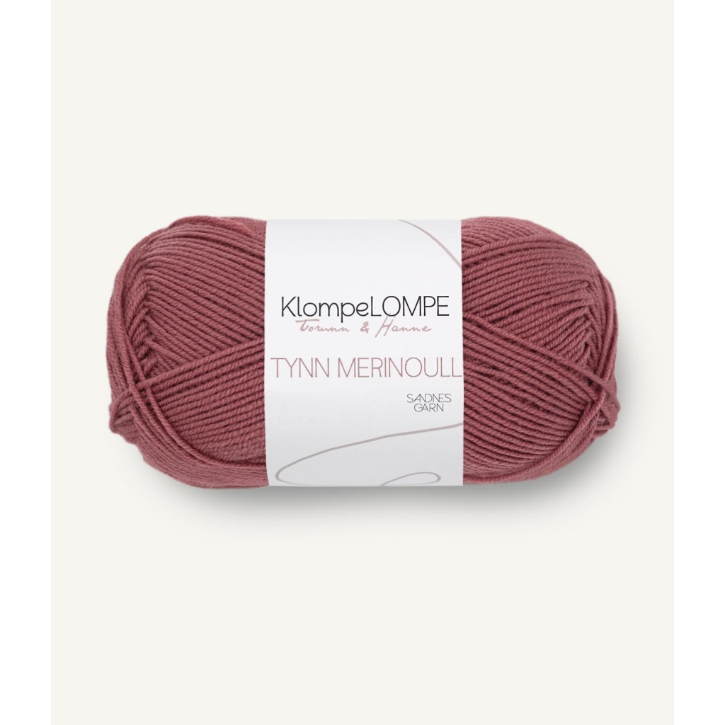 4344 KL Tynn Merinoull Mørk Pudderrosa