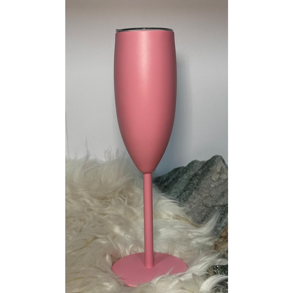Thermo-champagneglass lys rosa