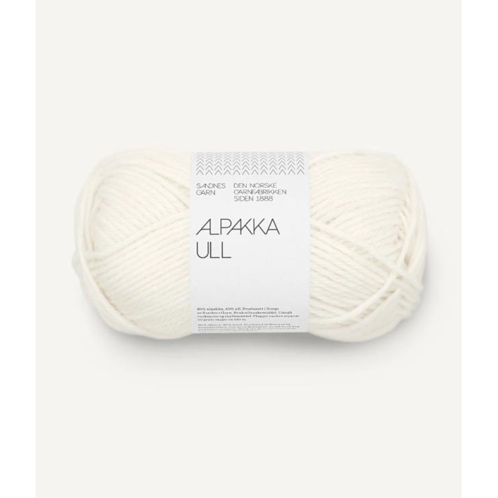 1002 Alpakka Ull Hvit