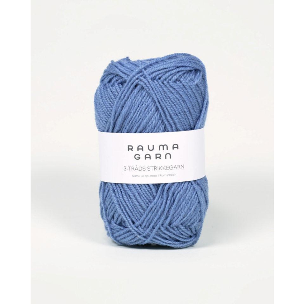 3-TR. STRIKKEGARN 168 Lys bondeblå