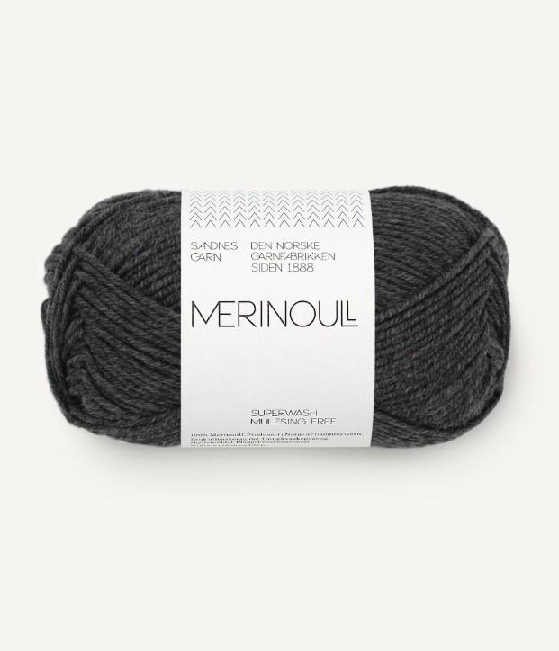1055 Merinoull Mørk Gråmelert