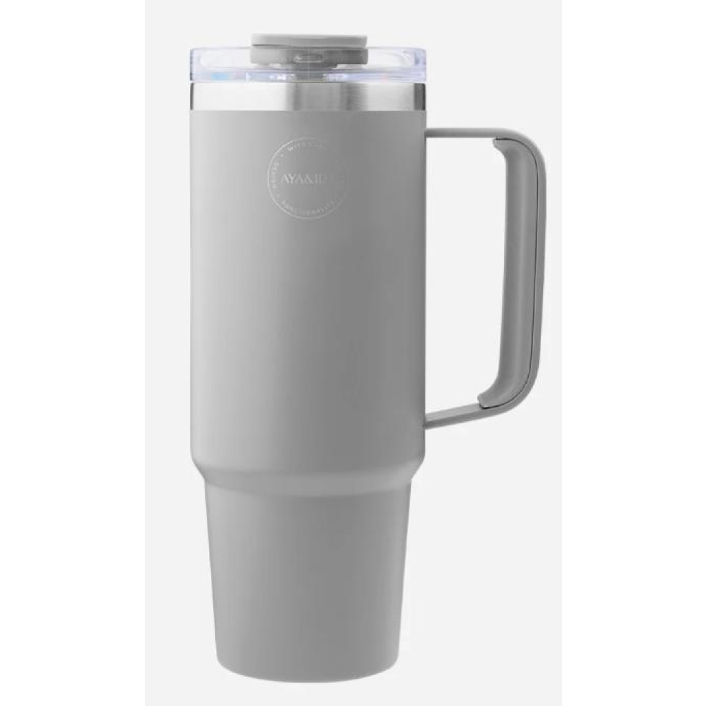 AYA & IDA Termokopp m sugerør 885 ML Light grey