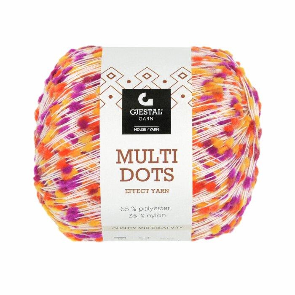 Multi dots - Purpur/Oransje/Gul dots