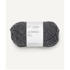 1053 Alpakka Ull Mørk Gråmelert