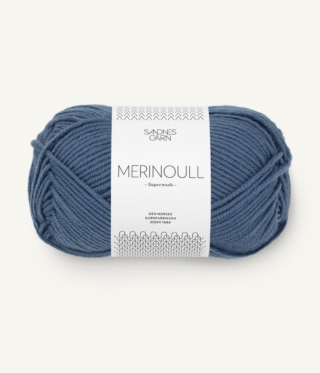 6052 Merinoull Jeansblå