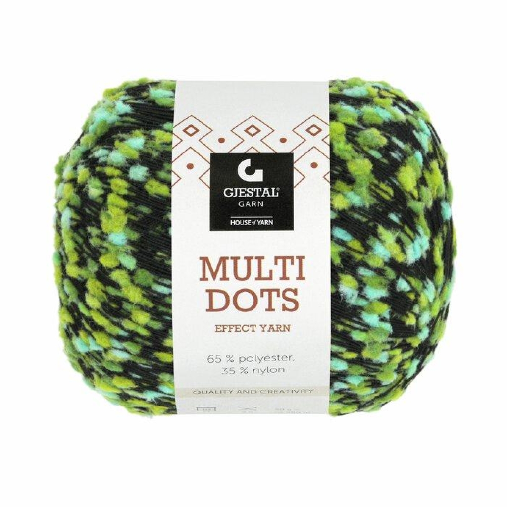 Multi dots - Pæregrønn/Karibisk blå dots