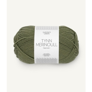 9062 Tynn Merinoull Olivengrønn